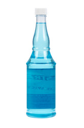 Lustray Blue Spice After Shave in a blue bottle, back view with product details and ingredients.